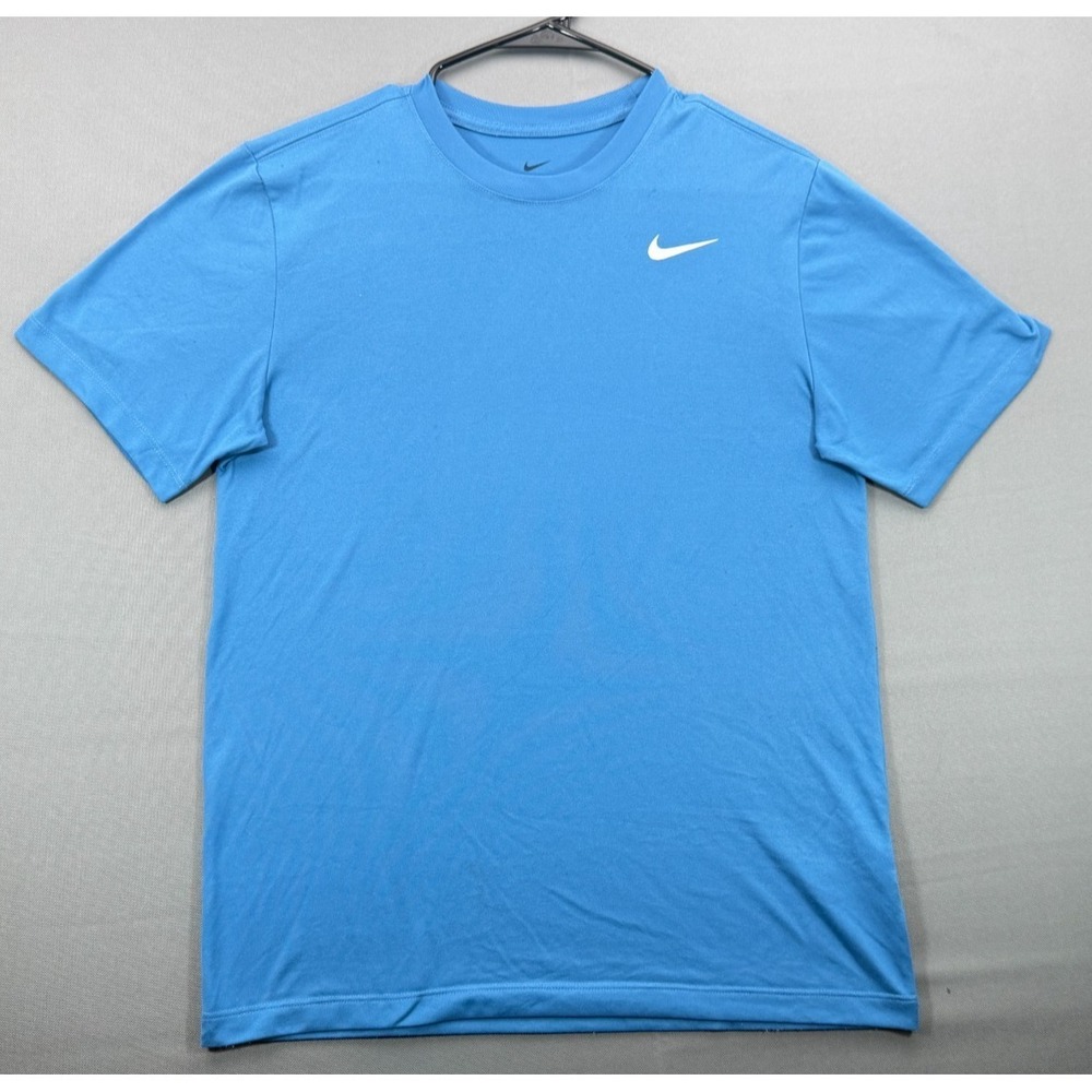 Nike The Nike Tee Men's Small Blue Dri-Fit Short Sleeve Performance Swoosh Shirt